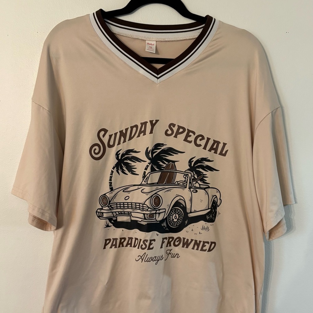 ROMWE Beige and Brown Striped Tee